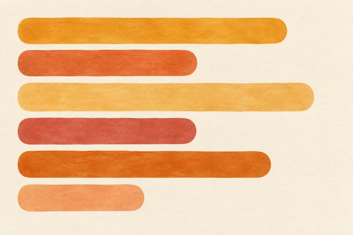 A blank cream sheet with rounded amber blocks lined up in neat rows