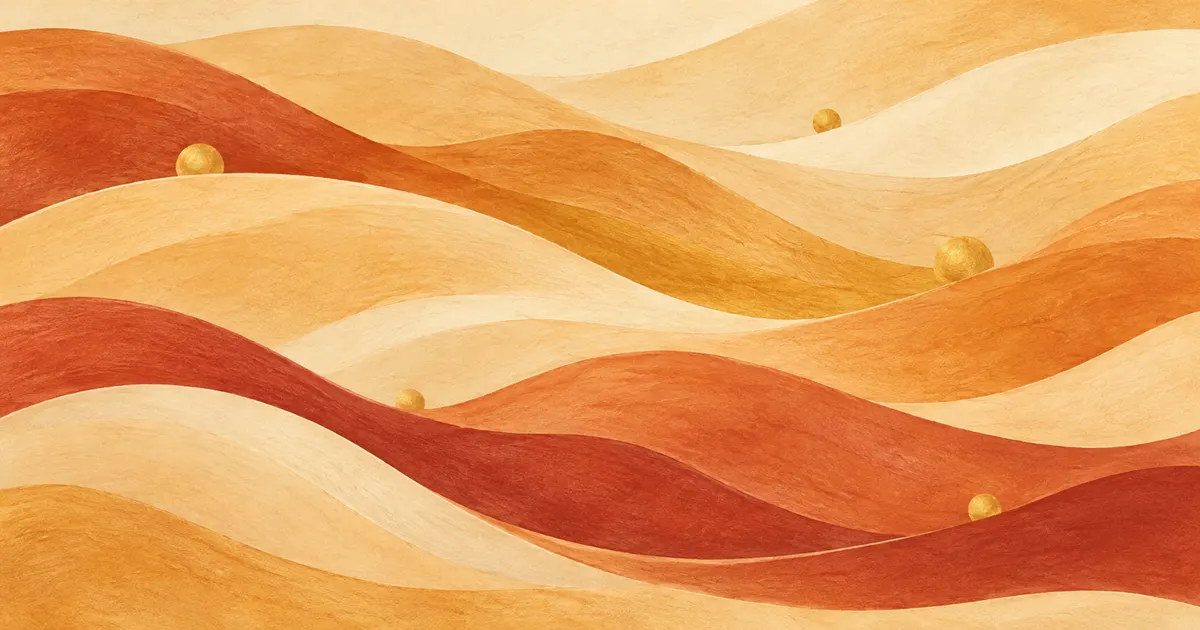 Soft cream and amber waves dotted with gold